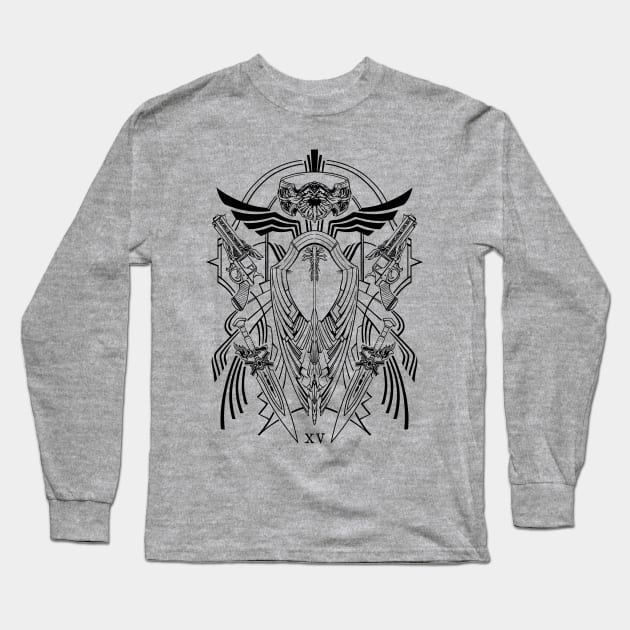 FFXV Arms and Armiger (black) Long Sleeve T-Shirt by beanclam